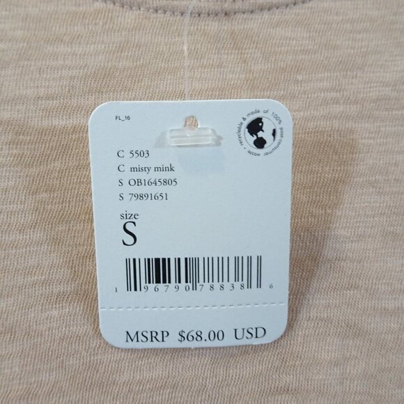 Free People S Aria Trapeze Shirt Long Sleeve Peach NEW Casual Flowy Coastal - Picture 4 of 6